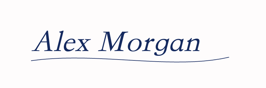 Blue handwritten sample signature on white paper